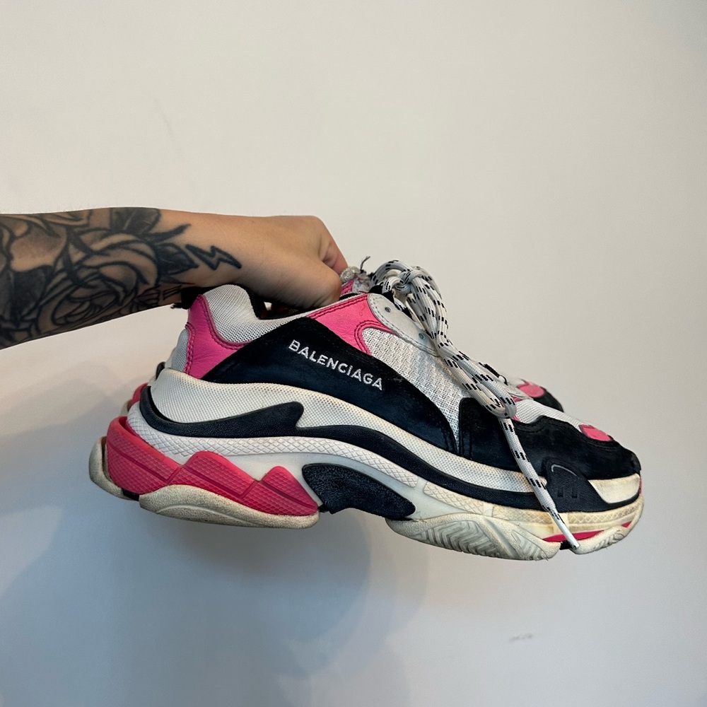 Balenciaga Pink and Black Sneakers